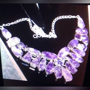 Lepidolite Stamped 925 Sterling Silver Necklace